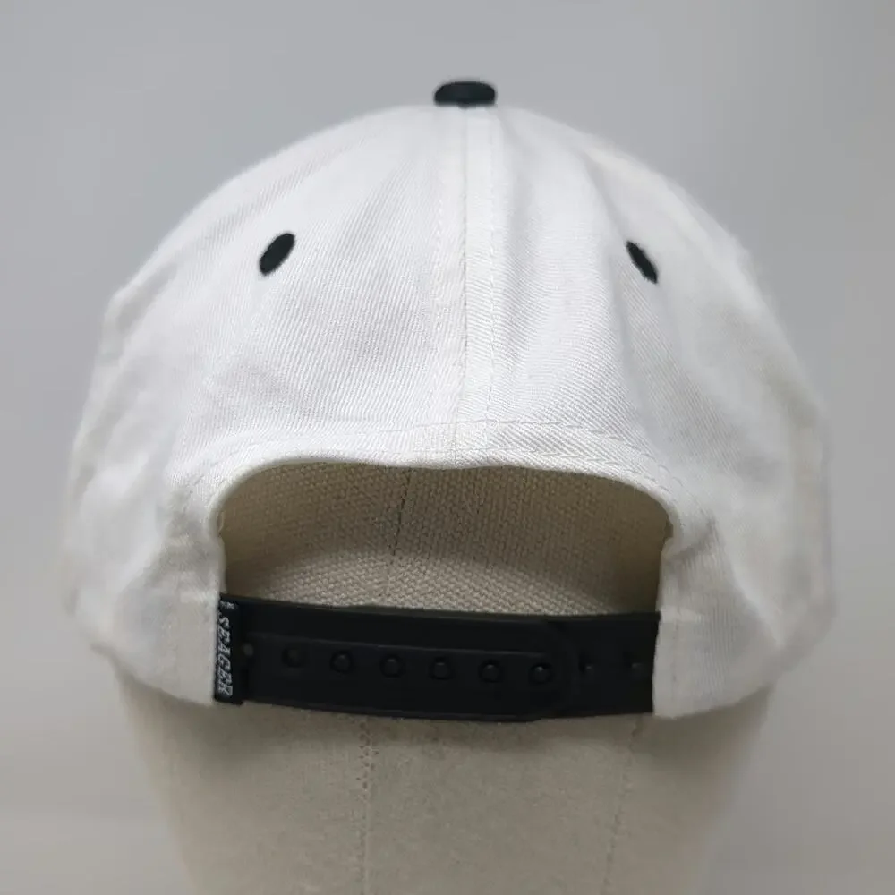 Seager 5 Panel White Black OSFM Rope Hat Snapback Western Cowboy Cotton Steer
